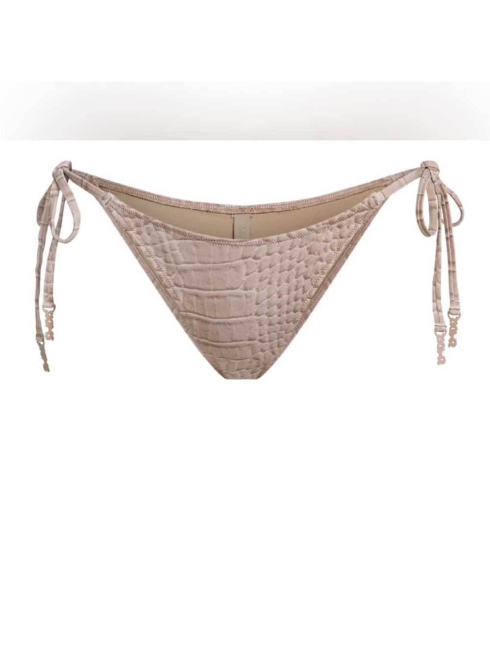 SKIMS NWT Signature Swim Dipped Tie Bottom - Dune Crocodile Print